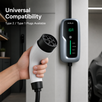 Chargeur EV portable pour usage domestique 3,5 kW 7 kW 11 kW 22 kW, charge rapide EVSE avec écran LCD pour la recharge de voitures électriques