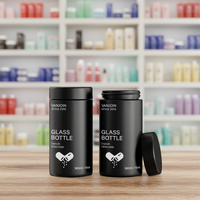 Emballage de produits de santé de marque couleur personnalisée, pot en verre de 120 ml/150 ml/180 ml avec bouchon CRC pour capsules de compléments alimentaires, pilules et comprimés de vitamines