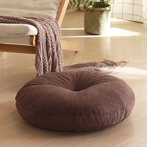 Thick cotton and linen futon <b>cushion</b>, <b>round</b> Japanese style, suitable for balcony, bay window, tatami, windowsill, and floor - Product Image 1