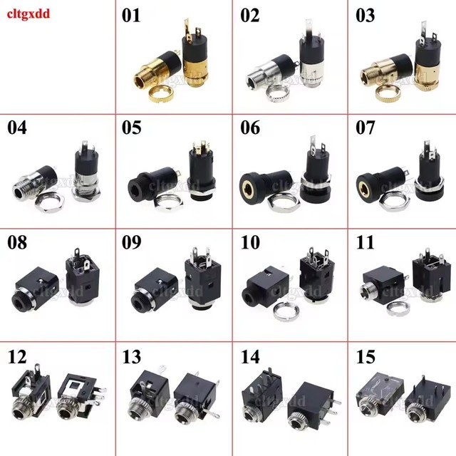 PJ-392 399 341 342 324 325 Female Sockect Jack 3.5 Audio Headphone Connector 3.5mm Headphone Audio Video Jack Socket Plug