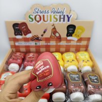Jouet Squishy Bouteille de Sauce en PU à Remontée Lente, Doux, Sensoriel, Anti-Stress, à Presser, Cadeau de Décompression, Couleurs Assorties