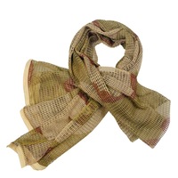 Écharpe tactique camouflage en polyester à grande maille, style militaire, pour dissimulation en extérieur, chasse, coupe-vent et respirante