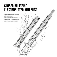 Glissières de tiroir en acier galvanisé à extension complète robustes de 51 mm avec roulement à billes, capacité de charge de 68 kg, gris argenté, modernes, pour extérieur