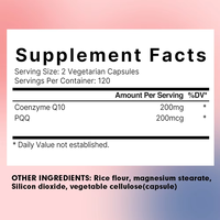 Capsules de Coenzyme Q10 (CoQ10) à Marque Blanche avec PQQ – Complément Herbal pour la Santé Cardiovasculaire