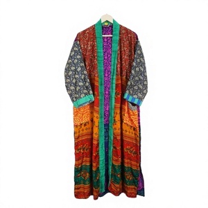 Indien Vintage Soie Sari Kimono Patchwork Confortable Doux Femmes Vêtements De Nuit pour Été et Printemps Lune De Miel Tenue De Mariée - Product Image 1