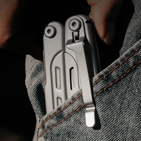 GHK Nouveau Design Outil Multifonction Pliant 16-en-1 en Acier Inoxydable pour Camping et Survie en Extérieur, Grandes Cisailles, Modèle DIY OEM GHK13