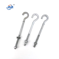 Boulon en J galvanisé à chaud en acier Q235 pour ligne électrique aérienne avec écrous et rondelles, taille personnalisée JM disponible