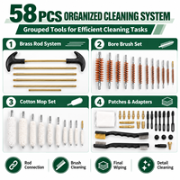 Kit de nettoyage d'armes à feu multi-calibres AVIC HANGTE 58 pièces avec brosses de nettoyage, tiges en laiton, chiffons en coton et étui de transport rigide pour la chasse