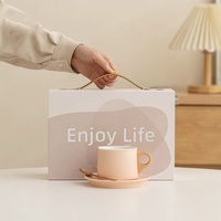 Tasse à café en céramique personnalisée Sublime, style Instagram, coffret cadeau avec soucoupe, couleur unie, mugs assortis pour couple