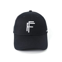 Sombreros bordados en 3D negros personalizados, gorras deportivas con borde curvo y casco profundo, gorras de béisbol de 6 paneles