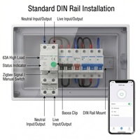 Interruptor de Circuito Inteligente SLS Zigbee para Riel DIN, 10-63A, Monitoreo de Energía, 1P 2P 90-240V, Interruptor Remoto, Hogar Inteligente, Compatible con Alexa/Google