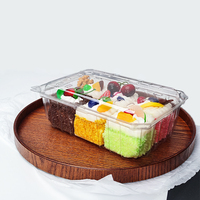 Conteneurs d'emballage alimentaire rectangulaires en plastique PET de qualité alimentaire jetables, vente en gros d'usine, pour gâteaux, salades, pains, pâtisseries, avec couvercle scellé