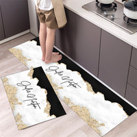 Custom Logo Non slip Water Absorbent Runner Rug Eco Friendly Anti Fatigue 2 Pc Long Kitchen Mat Set