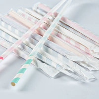Pailles en papier jetables emballées individuellement pour la vaisselle et les articles de table