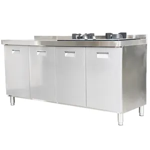 Isla De Cocinaステンレス鋼食器棚キッチンユニットモダンペラボットダプール、2ストーブトップ付き