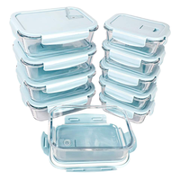 Recipientes Herméticos de Vidrio para Almacenamiento de Alimentos, Juego de Loncheras para la Vuelta al Cole, Recipientes de Cocina