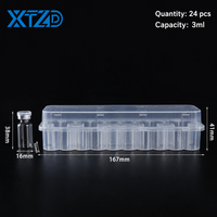 Boîte d'emballage en plastique transparente pour 24 flacons de 3 ml avec couvercle à clipser, pour flacons lyophilisés, personnalisable