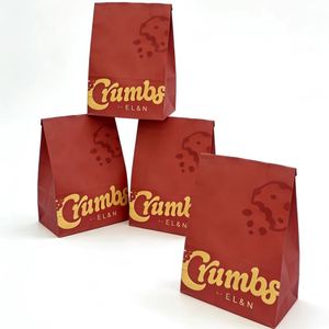 Sacs en papier kraft recyclés écologiques jetables imperméables avec fermeture magnétique et logo personnalisé pour la vente en gros de plats à emporter - Product Image 2