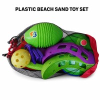 Ensemble de jouets de plage en plastique pour enfants, idéal pour le jardin et le bord de mer, avec sac en filet, jouets de bac à sable en gros, logo personnalisé, vente en gros OEM