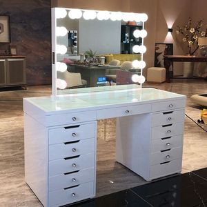 Cao cấp rắn gỗ bền Vanity bảng thiết lập gương phân lưu trữ ngăn kéo hiện đại bàn trang điểm tổ chức nội thất phòng ngủ - Product Image 3