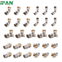IFAN Vente en gros Raccords à sertir en laiton PEX DIN 16836 16-32MM Coude à douille en T Échantillon gratuit Raccords pour tuyaux PEX-Al-PEX