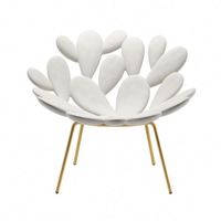 Fauteuil de luxe moderne en plastique au design unique, chaise Cactus verte, chaise individuelle créative en forme de feuille et de pétale