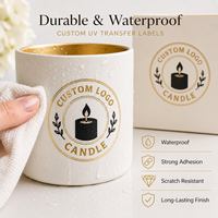 Autocollants personnalisés à transfert UV, étiquettes métalliques 3D en relief avec logo doré, imperméables, pour bougies, boîtes cosmétiques, emballages de luxe, décalcomanies