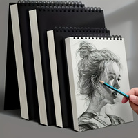 Bloc-notes de dessin en papier kraft noir épaissi 8K/A4/16K 180 g/m² pour artistes, carnet d'art spécial pour étudiants en art