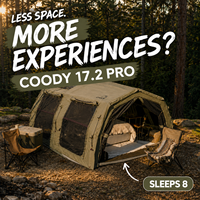Tente gonflable Coody 17.2 Familia Pro Air - Vert armée, grande tente tunnel en coton facile à monter pour fêtes, camping en famille
