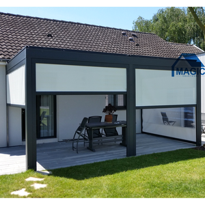 Pergola fixe en aluminium magique, imperméable et résistante au vent, structure durable <span class=keywords><strong>pour</strong></span> jardin, patio, balcon - Product Image 5