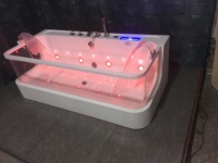 Baignoires en verre acrylique transparent de haute qualité, baignoires à remous autoportantes avec massage et lumière LED