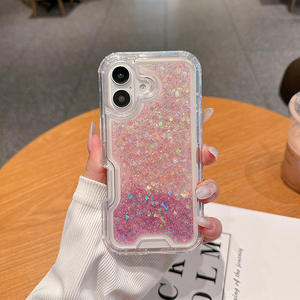 Accessoires de téléphone portable pour vente en gros paillettes Funda Para <span class=keywords><strong>Tel</strong></span>éfono 3 En 1 étui de téléphone pour iPhone 16 15 14 13 Pro Max étui 17 Air - Product Image 5