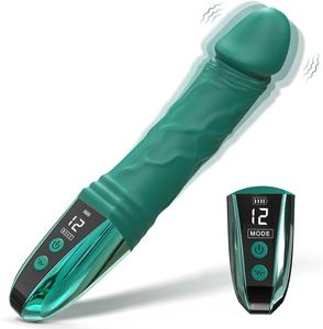 Vibratore a forma di Dildo da donna con schermo LCD all'ingrosso di stimolazione del capezzolo vibratore giocattolo del sesso - Product Image 1