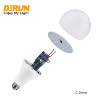 Skd Luz de alta potencia E27 B22 Base 5W 9W 12V 15W Bombilla Led T Piezas de materia prima Bombillas LED A SKD A60,