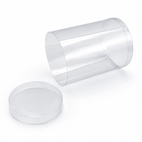 Boîte à parfum transparente personnalisable et recyclable, emballage cylindrique en plastique PET recyclé, rangement pour bougies avec logo personnalisé
