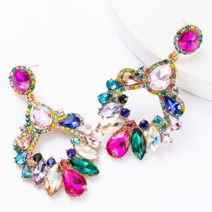 <span class=keywords><strong>Orecchini</strong></span> Pendenti Boho Vintage con Strass Colorati e Perline di Vetro, Gioielli di Lusso per Donne - Product Image 2