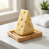 Savon Artisanal au Fromage Solide Parfum Lait Jaune Hydratant Nettoyant pour Soins Corporels Quotidiens