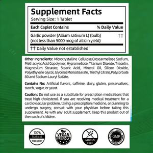 Complément alimentaire personnalisé à base d'extraits de plantes d'ail, formule pour un cholestérol sain, 60 comprimés, complément d'ail - Product Image 3