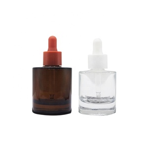 Vuông vai tinh dầu nhỏ giọt Chai Thủy Tinh Huyết thanh 30ml 50ml chăm sóc da bao bì chai tròn Hot Bán nâu hổ phách mỹ phẩm - Product Image 6