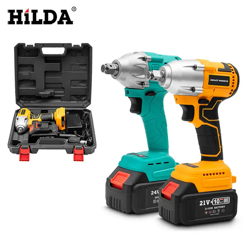 HILDA Electric Impact Wrench 21V Brushless Wrench Socket Hand Drill Installation Electric Screwdriver Power Tools