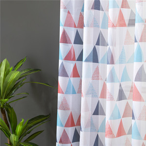 Hot Selling Modern Simplicity Geometric Fabric <strong>Voile</strong> Printed 54X96 <strong>Window</strong> Decoration Sheer Curtains - Product Image 3