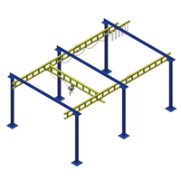 Système de grue de pont léger autoportant de 1000 kg 2 tonnes avec la grue flexible de poste de travail de composant de noyau de moteur de monorail de faisceau