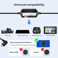 Kit de câblage pour caméra embarquée en gros, 12V 24V vers 5V, avec chargeur mini USB et 8 fusibles de circuit complet