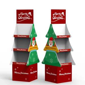 一加定制可折叠瓦楞纸板展示架现代超市商店促销广告纸地板托运人 - Product Image 1