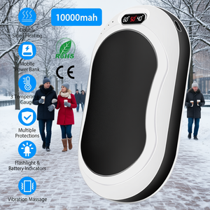 Ocoopa Hand Warmer Power Bank 10000Mah Rechargeable Double Sided Heating With Flashlight And Massage Function - Product Image 2
