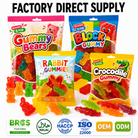 Bonbons gélifiés aux fruits mélangés personnalisés, saveur sucrée et acidulée, doux, halal, fabrication OEM ODM, marque privée TK, en vrac