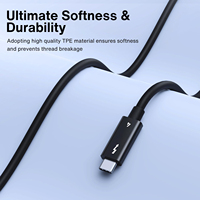 Kabel Thunderbolt 5 TUTI Berkualitas Tinggi Transmisi Kecepatan Tinggi 2m 240w 80Gbps 8K60hz Twisted Pair/Coaxial Thunderbolt 4 untuk PC