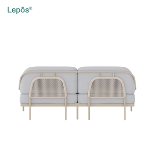 Luxe Jardin Patio <span class=keywords><strong>Hôtel</strong></span> Villa En Aluminium Enduit <span class=keywords><strong>De</strong></span> Poudre Cadre Corde Tissage Extérieur Canapé Ensemble avec Doux Épais Coussins Imperméables - Product Image 4