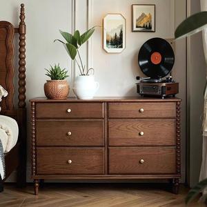 ตู้ลิ้นชักสไตล์วินเทจ 6 ชั้น ทำจากไม้เนื้อแข็ง สำหรับเก็บของในห้องนอน พร้อมฟังก์ชั่นจัดเก็บ - Product Image 1