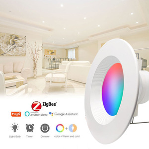 El Éxito de Ventas Transfronterizo: Lámpara de Techo Empotrada Inteligente Zigbee RGBW de 6 Pulgadas <span class=keywords><strong>con</strong></span> Atenuación, Ajuste de Color y Control por Voz - Product Image 3